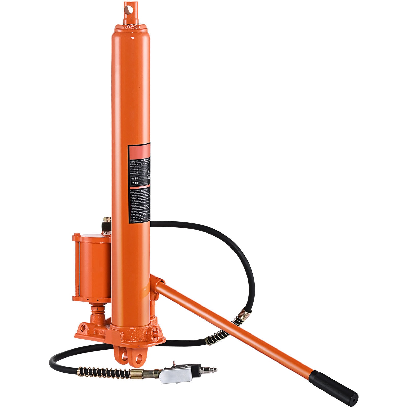 Hydraulic Long Ram Jack 8Ton Clevis Base Engine Hoist Cylinder Single Pump_voghion.com